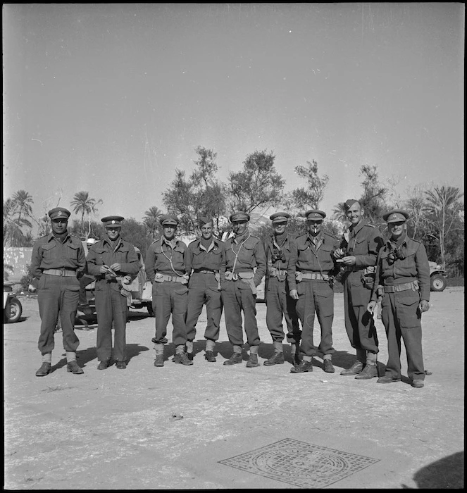 NZ officers outside Tripoli, Libya, World War II - Photograph taken by H Paton