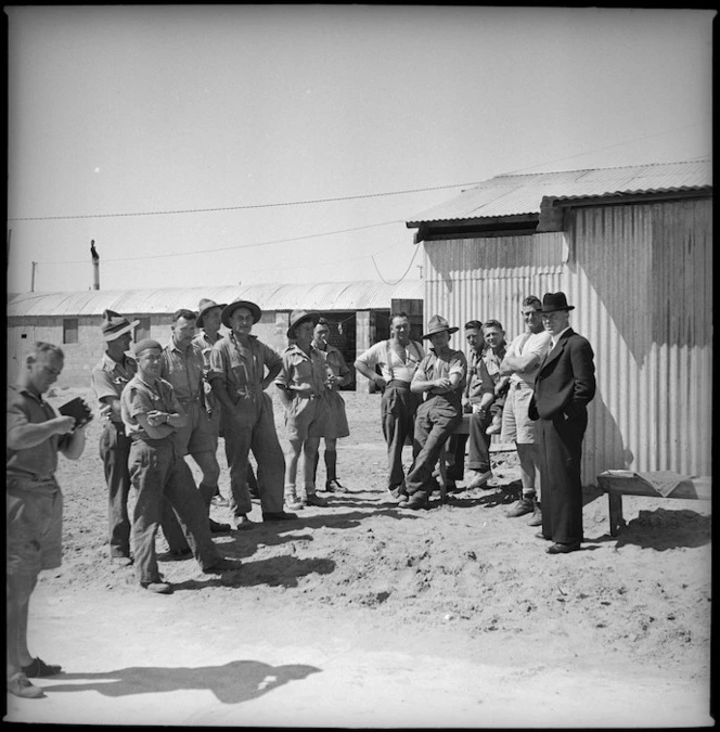 Hon Frederick Jones with NZ Engineers of New Zealand Railway Operations Company, Palestine, World War II - Photograph taken by S Wemyss