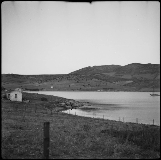 Porto Rafti beach, Greece, from which 4 NZ Brigade embarked in 1941 - Photograph taken by C R Mentiplay