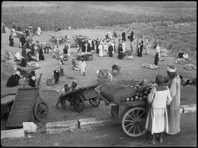 Distant view of the melon market, Cairo - Photograph taken by George Kaye