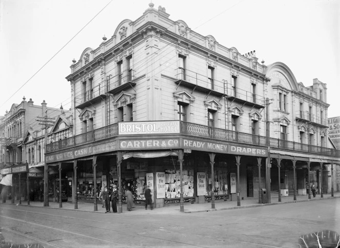 Bristol Private Hotel, on the corner of Ghuznee and Cuba Streets, Wellington