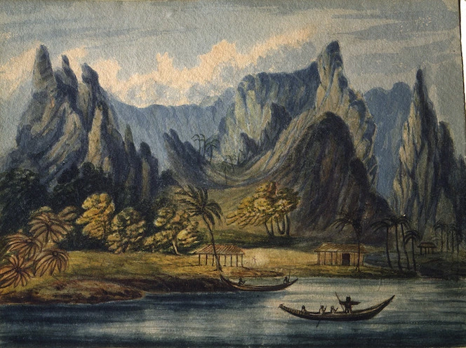 Tyerman, Daniel 1773-1828 :[Opoa, Island of Raiatea 1822]