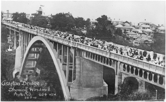 Grafton Bridge showing windmill. Protected 654. WTW.