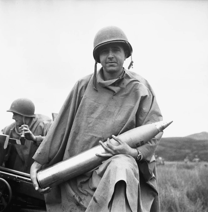 United States Marine during artillery practice near Whangarei