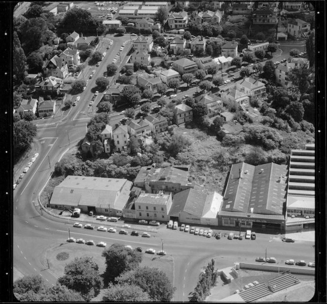 Industrial buildings and houses, Parnell, Auckland