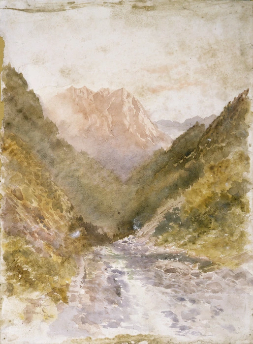 Hodgkins, William Mathew, 1833-1898 :The Upper Shotover [18--]