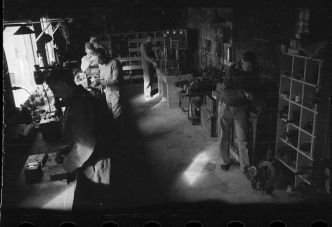 Electrical workshop at Maadi Camp, Egypt - Photograph taken by George Bull