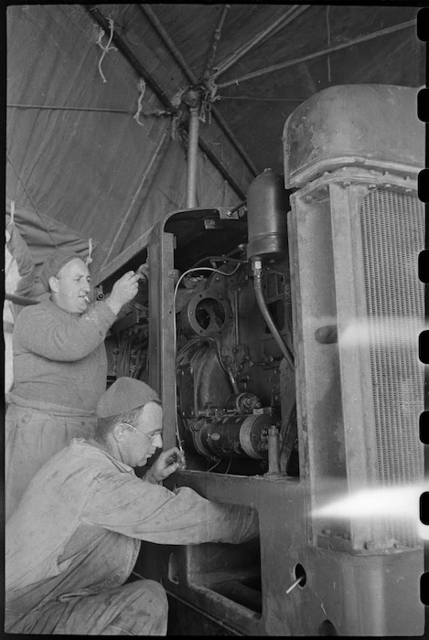 Diesel repair bay at Maadi Camp, Egypt - Photograph taken by George Bull