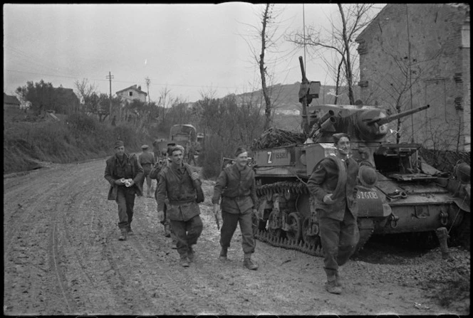 New Zealanders on the way to the forward areas of the Italian Front, World War II - Photograph taken by George Kaye