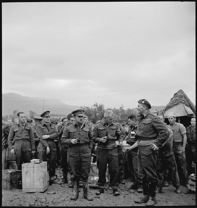 GOC visits troops on Christmas Day, Italy, World War II - Photograph taken by George Kaye