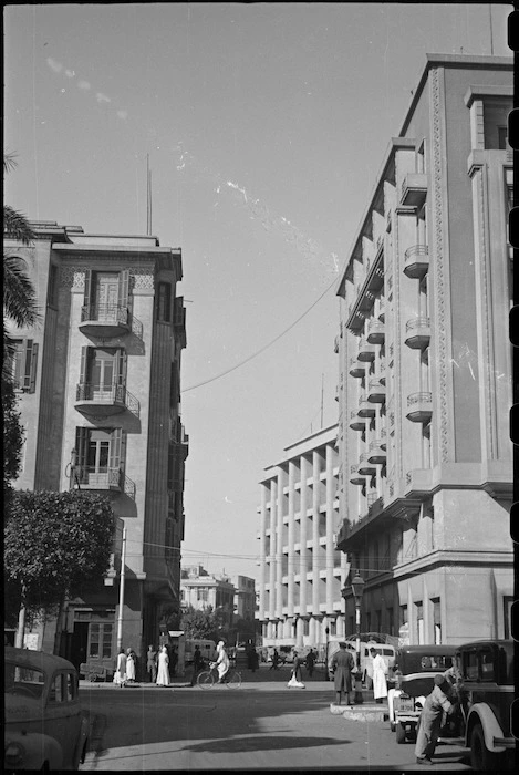 Part of building block in Cairo occupied by British Troops in Egypt GHQ, Egypt, World War II - Photograph taken by George Bull