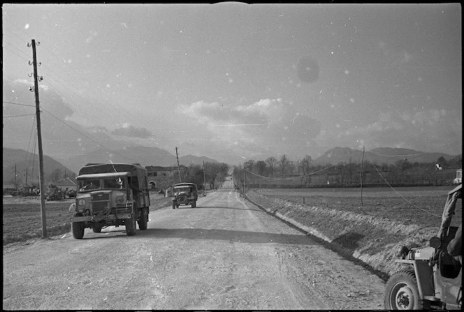 Metalled roads in the Volturno Valley, Italy, World War II - Photograph taken by George Kaye