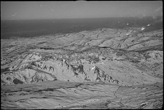 Aerial view of Atessa, Italy, World War II - Photograph taken by George Kaye