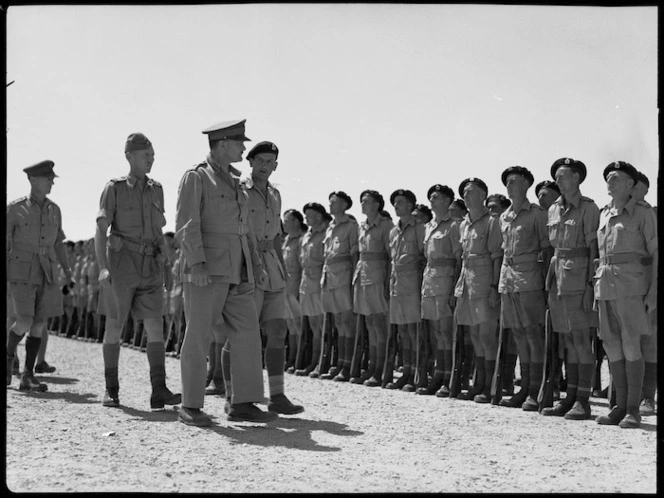 General Freyberg inspecting NZ Divisional Signals at Maadi - Photograph taken by G F Kaye