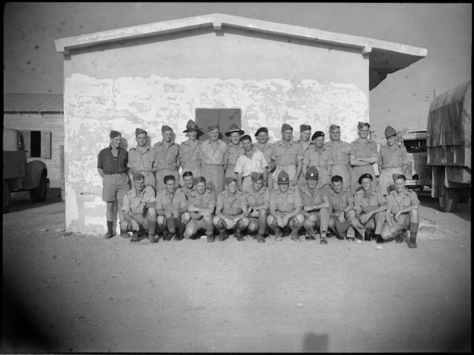 Soldiers at Arrowtown, Queenstown and Lake Districts Reunion, Maadi Camp, World War II - Photograph taken by G Kaye