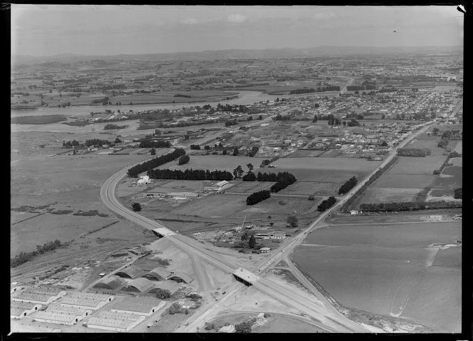 The development of the Southern Motorway, looking towards Otahuhu, Auckland