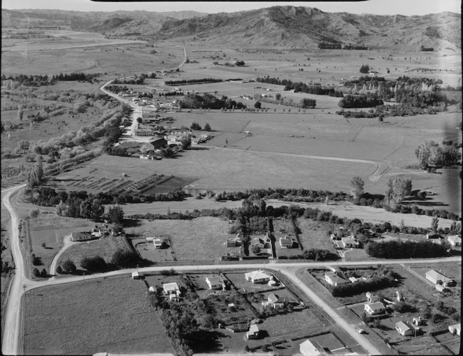 View of the northern end of the rural town of Ruatoria with Waiomatatini Road heading north, Gisborne Region