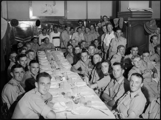 Methven and Hororata Districts Reunion Dinner held in Cairo, World War II - Photograph taken by George Bull