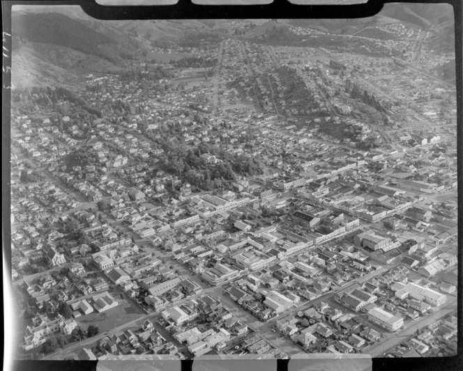 Nelson City and suburbs with commercial and residential buildings, Nelson Region