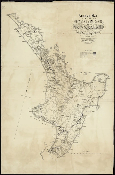 Sketch map of the North Island of New Zealand : Sketch map of the South Island of New Zealand / drawn by A. Koch.
