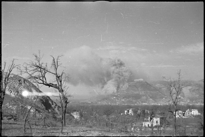 Bombing of the Benedictine Monastery on Monte Cassino, Italy, World War II - Photograph taken by George Kaye