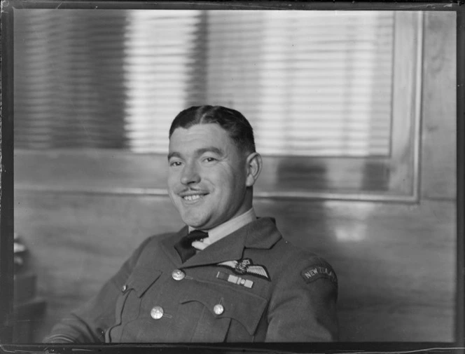 Portrait of E H Edwards of 41 Squadron RNZAF Whangarei in Royal NZ Air Force uniform