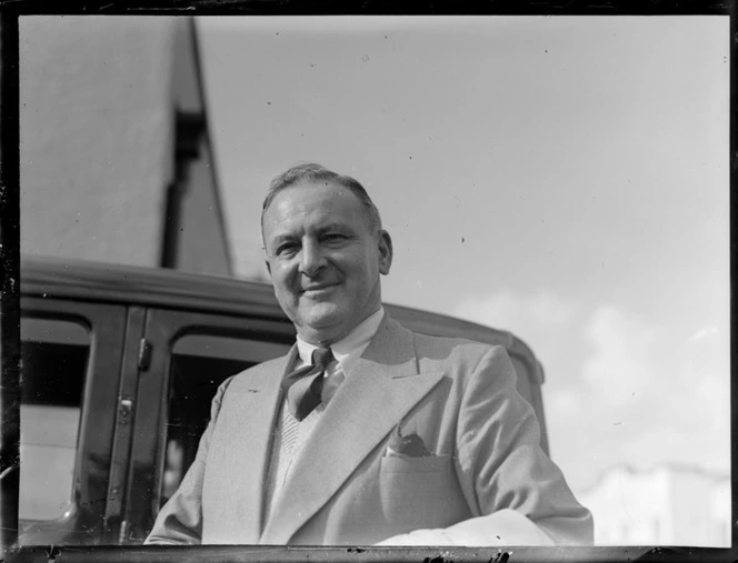 Portrait of D M McVey, Director-General Civil Aviation Australia and member of the Australian Air Delegation Feb 1946, Auckland