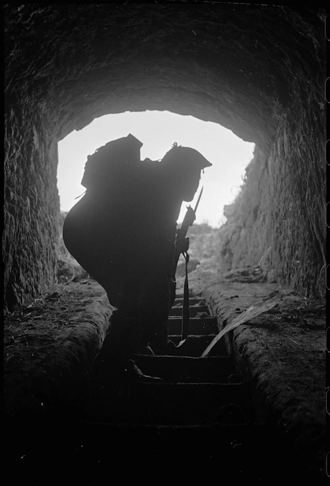 Soldier on the Cassino battlefront, Italy - Photograph taken by George Kaye