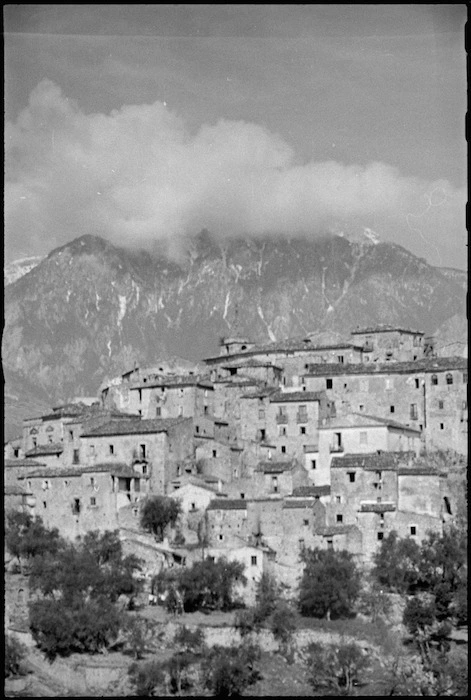 Italian village in Volturno Valley area familiar to New Zealanders in World War II - Photograph taken by George Kaye