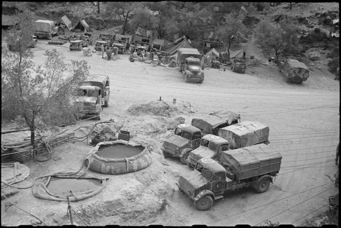 Water point at Hove Dump, Cassino area, Italy, World War II - Photograph taken by George Bull