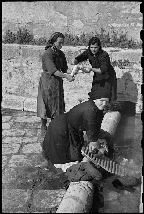 Local women washing clothes in the old Roman washing place in Campobasso, Italy - Photograph taken by George Bull
