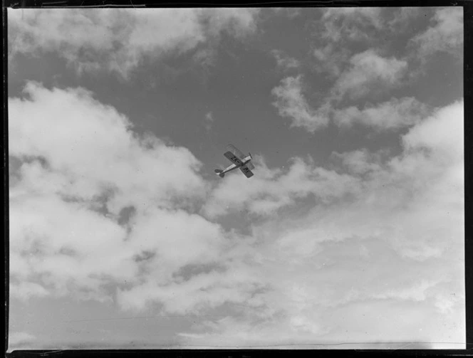 Tigermoth ZK-AIK aircraft in flight at Mangere Auckland