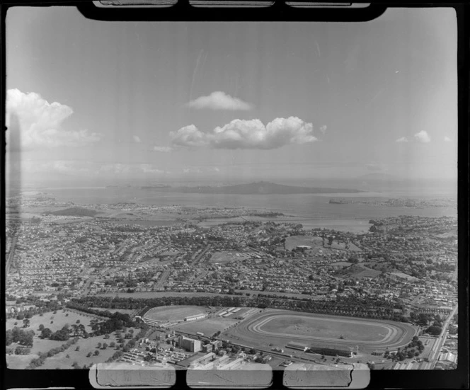 Alexandra Park looking to Hobson Bay and the Waitemata Harbour entrance, Epsom, Auckland City