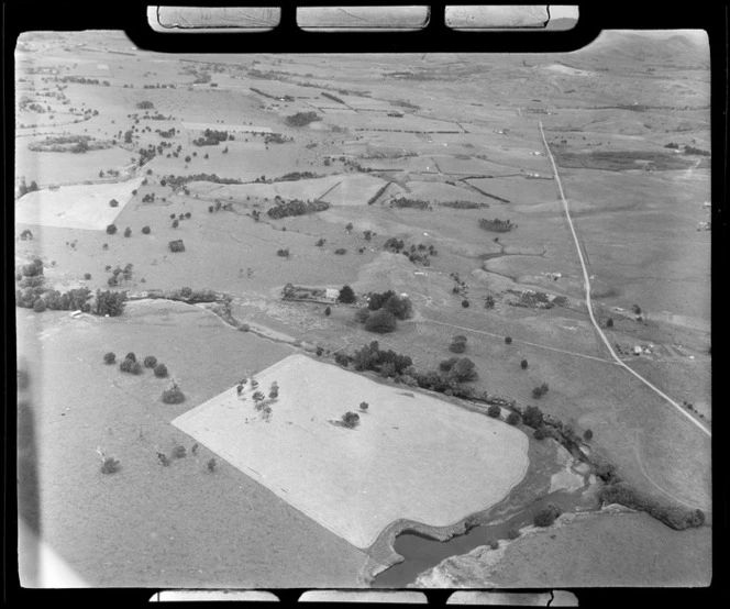 View to the Trounson family farm, Kaihu, Northland