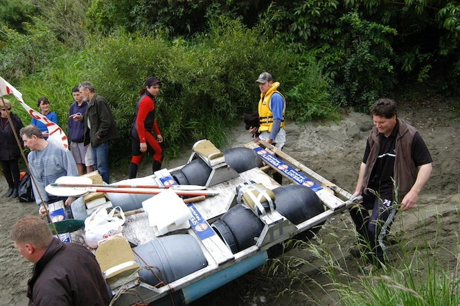 Photographs relating to rafts, West Coast Region