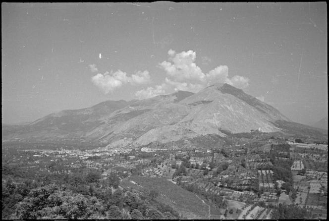 Monte Sant Angelo, to the right of the town of Sora, captured by 24 NZ Battalion, Italy, World War II - Photograph taken by George Kaye