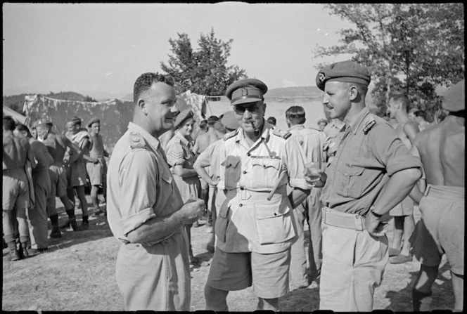Senior officers at 46 Battery gala day near Arce, Italy, World War II - Photograph taken by George Kaye