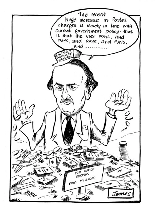 Lynch, James, 1947-:"The recent huge increase in Postal charges is merely in line with current government policy..." 24 May 1982