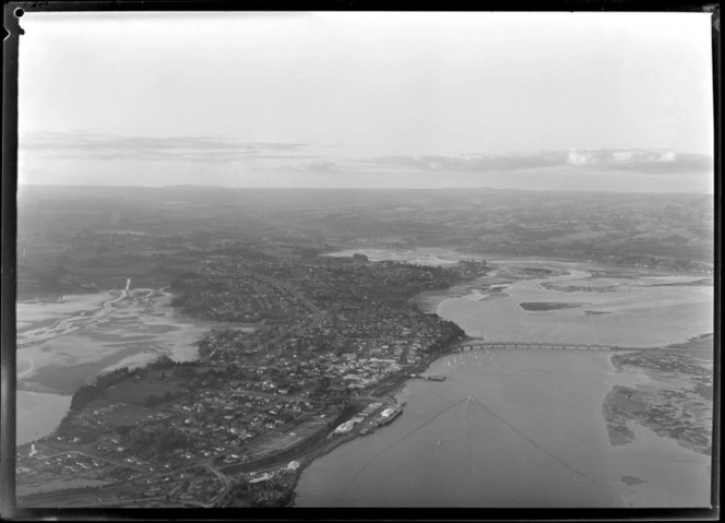 Tauranga, showing railway bridge, Bay of Plenty region