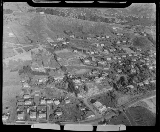 View of a new subdivision under construction beyond existing houses, Nelson City