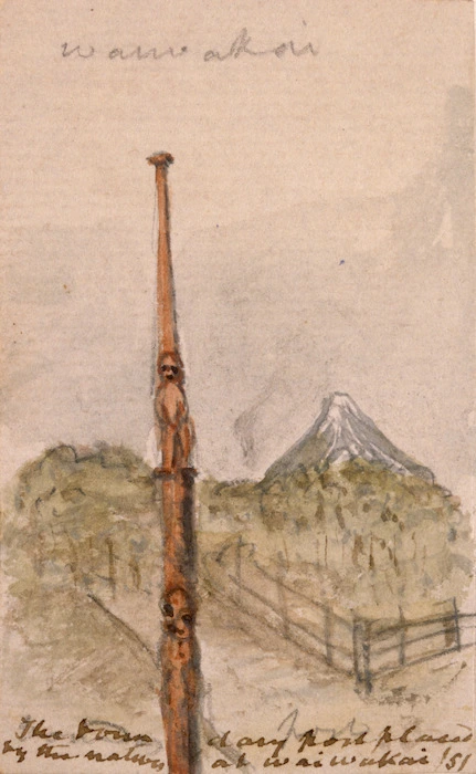 [Taylor, Richard], 1805-1873 :The boundary post placed by the natives at Waiwakai [18]51