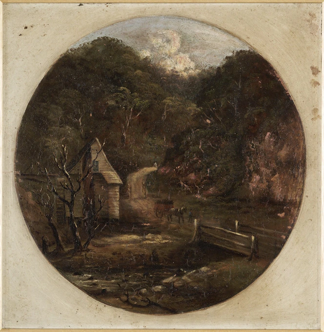 Artist unknown :[Schultze's flour mill, Kaiwharawhara. ca 1850].