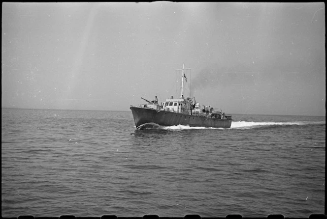 One of the World War II naval motor launches continuously patrolling the Adriatic - Photograph taken by George Bull