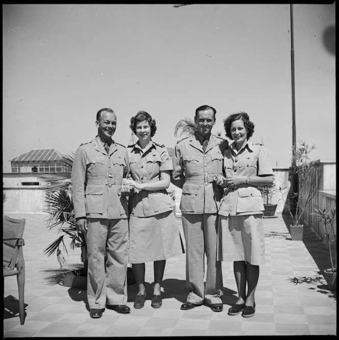 Wedding at 3 NZ General Hospital, Bari, Italy, between Captain H C Vivian and Miss Margaret Graham Robertson, World War II - Photograph taken by A Trethewey