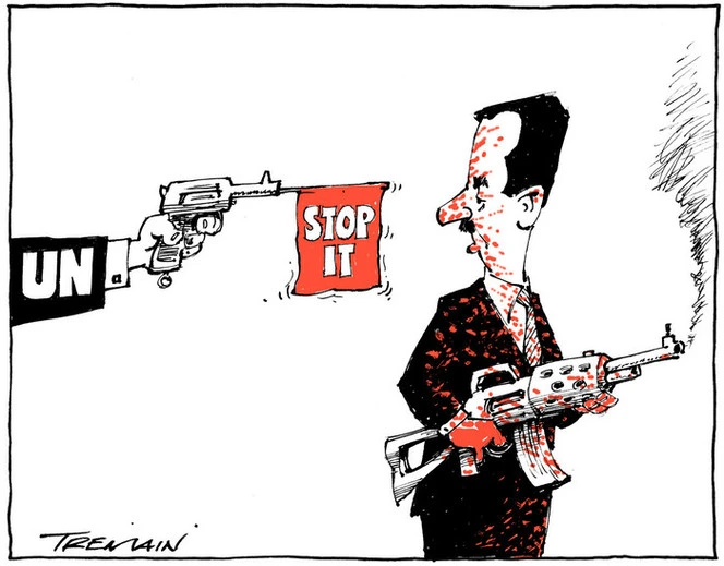 Tremain, Garrick 1941- :[United Nations and Bashar al Assad]. 1 July 2012