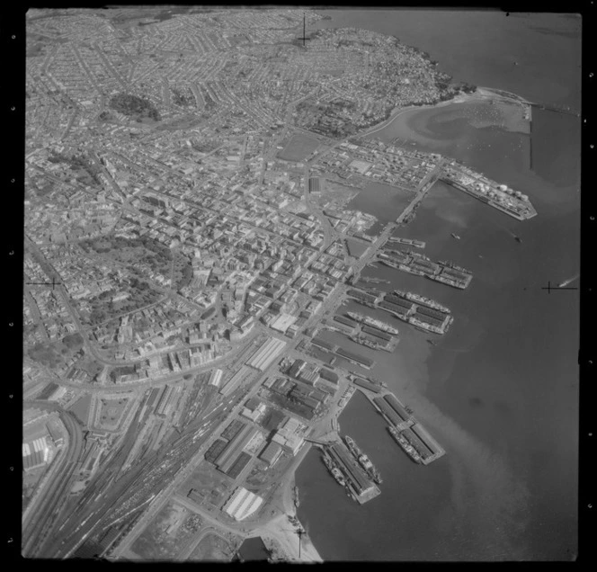 Auckland City, including shipping, railways, Saint Marys Bay and Westhaven Marina