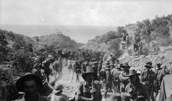 Arrival of Second Australian Division troops at Gallipoli, Turkey