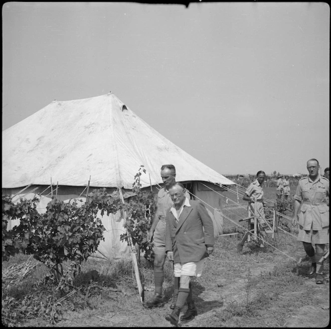 Hon L C M S Amery, British Secretary of State for India, with Major General Weir, Italy, World War II - Photograph taken by Cedric Mentiplay