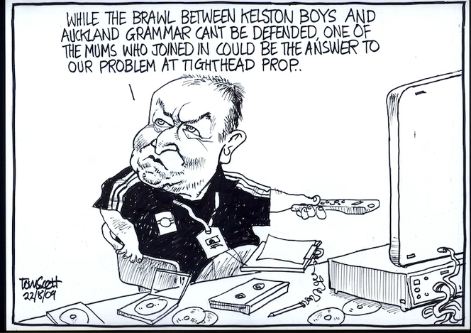 "While the brawl between Kelston Boys and Auckland Grammar can't be defended, one of the mums who joined in could be the answer to our problem at tighthead prop." 22 August 2009