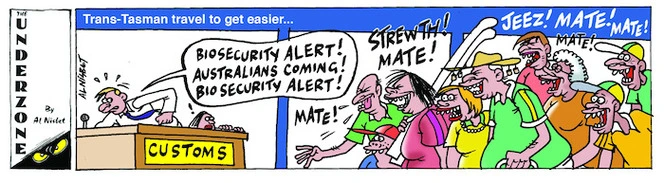 Trans-Tasman travel to get easier... "Biosecurity alert! Australians coming! Biosecurity alert!" 25 August 2009